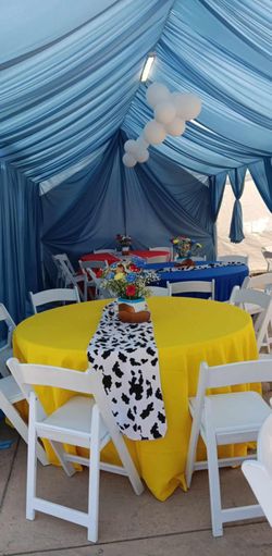 Canopy/ Draping / Tables / Chairs