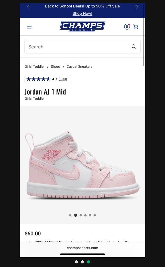 JORDAN 1 MID TODDLER 9C BRAND NEW