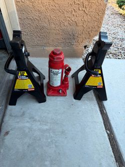 HIDRAULIC JACK 6TON y 2 JACK STANDS 3TON
