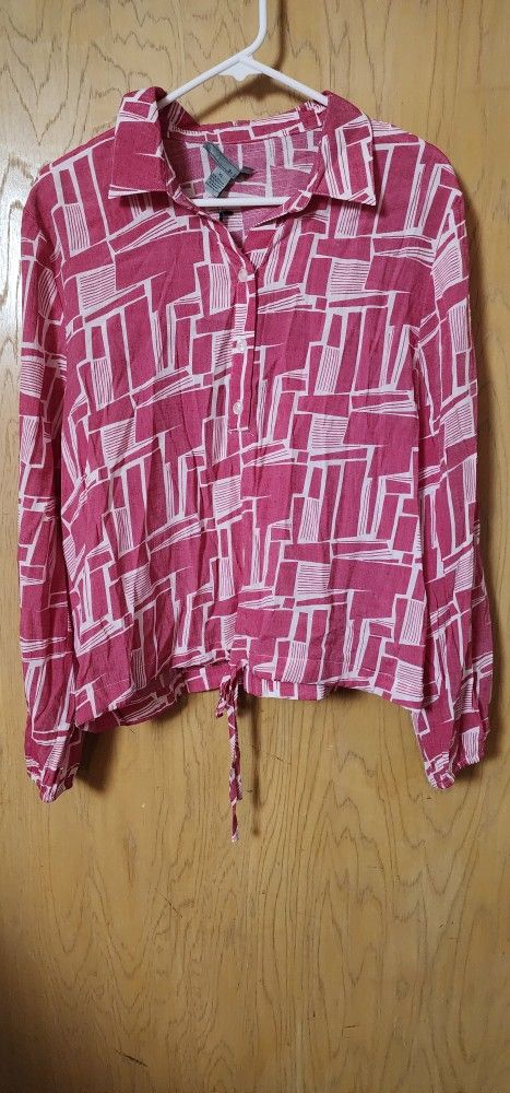 NWT Women's Pink Pattern Shirt Size XL