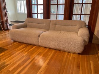 CB2 Logan Grey Boucle Sofa
