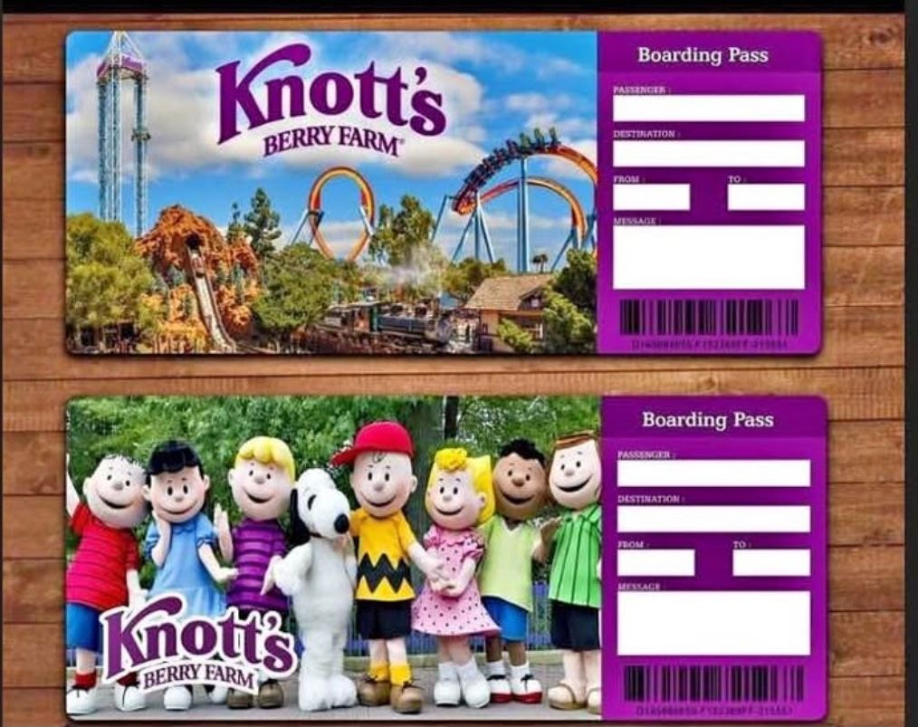 Knott’s Tickets with Fast Lane. Meet at Park.