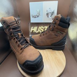 HYTEST 24041 FootRests Rival, Men's, Brown, Nano Toe, , 8 Inch Work Boot Size 10