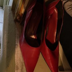 High Heel Shoes Red Size 8