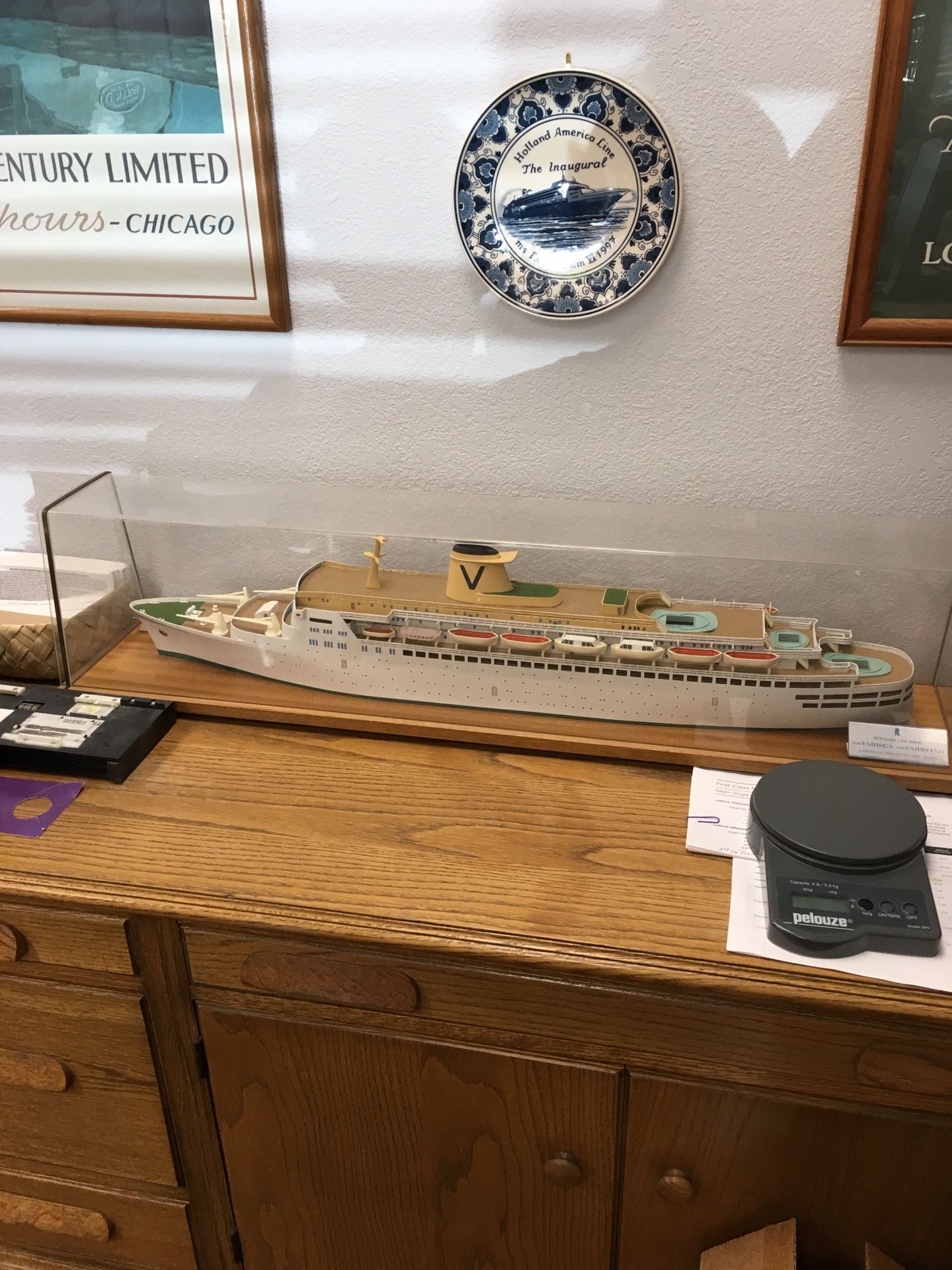 Vintage cruise ship model of Sitmar's SSfairwind/SS Fairsea