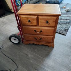 Oak Night Stand & Shelves
