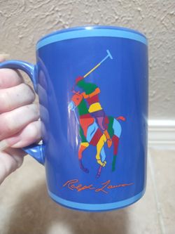 Ralph Lauren Polo Mug Big Pony Blue Southwestern Preppy