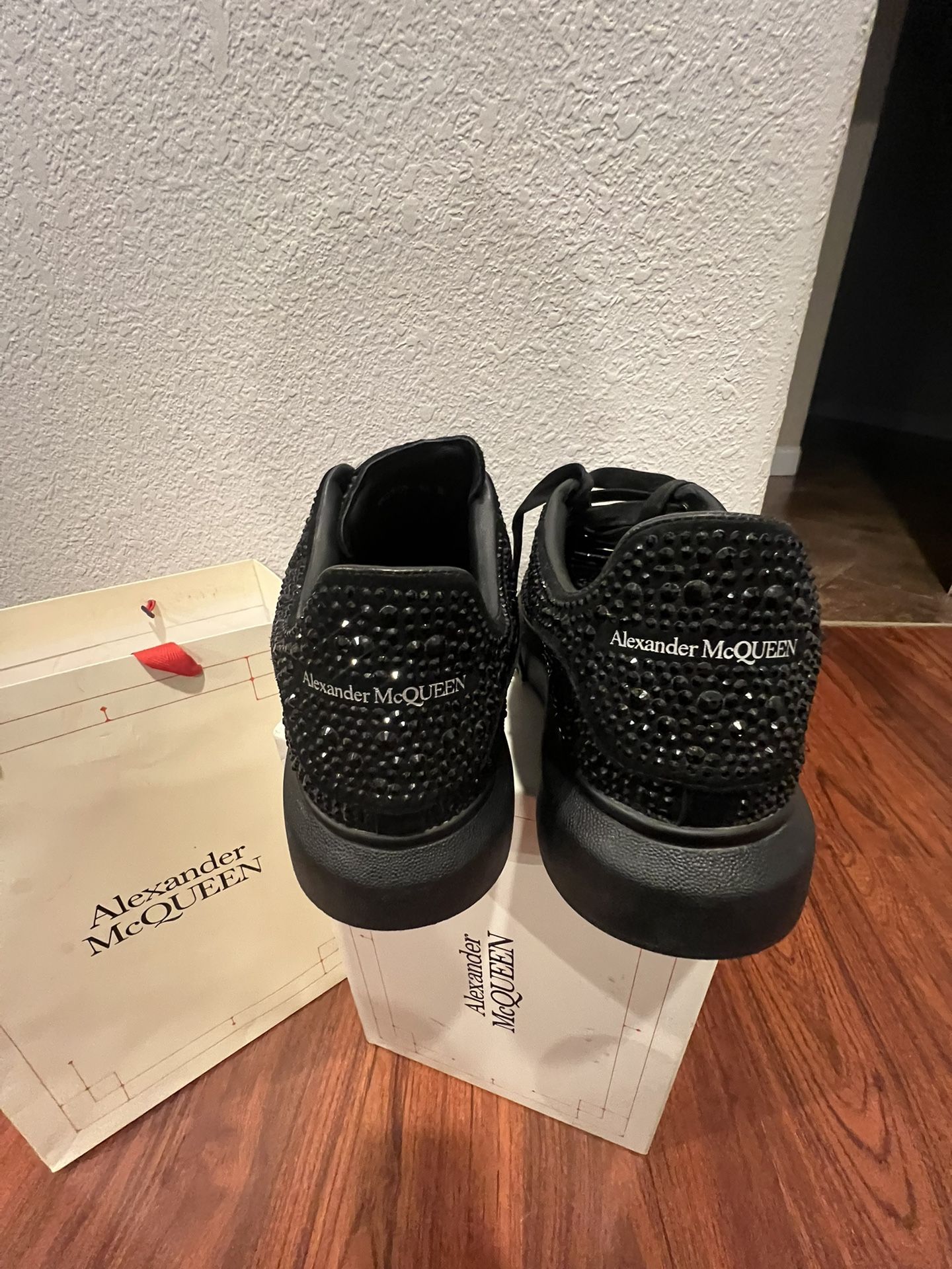 Alexander mcqueen oversized black rhinestone