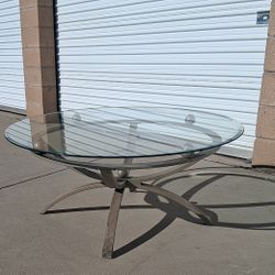 4ft. Round Glass Coffee Table