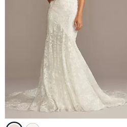 Beaded Brocade Embellished Mermaid Wedding Dress