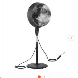 Pelonis 18 in 3 Speed Misting Pedestal Fan in Black