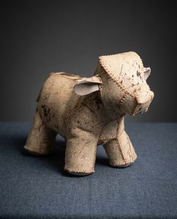 Leather cow with hair