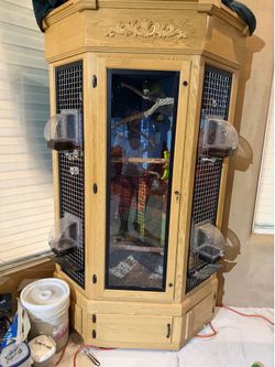 Custom corner bird cage