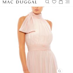 Mac Duggal Blush Pink Chiffon Maxi Dress Size 6