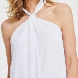 I.N.C. International Concepts women's white studded halter top
