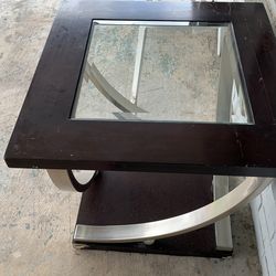 2 glass tables