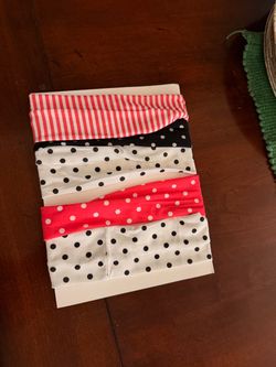 Polka Dot and Stripe Fabric Headbands Set