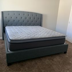 New In Box King Bed Frame With Mattress (Read Description Below)