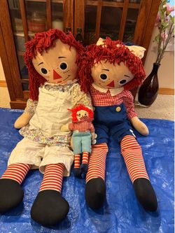 Vintage ragged Anne and Andy Dolls