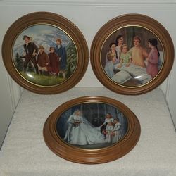 1987 "The Sound of Music" by Edwin Knowles Vintage Decorative Collection Plates in Wood Frames
