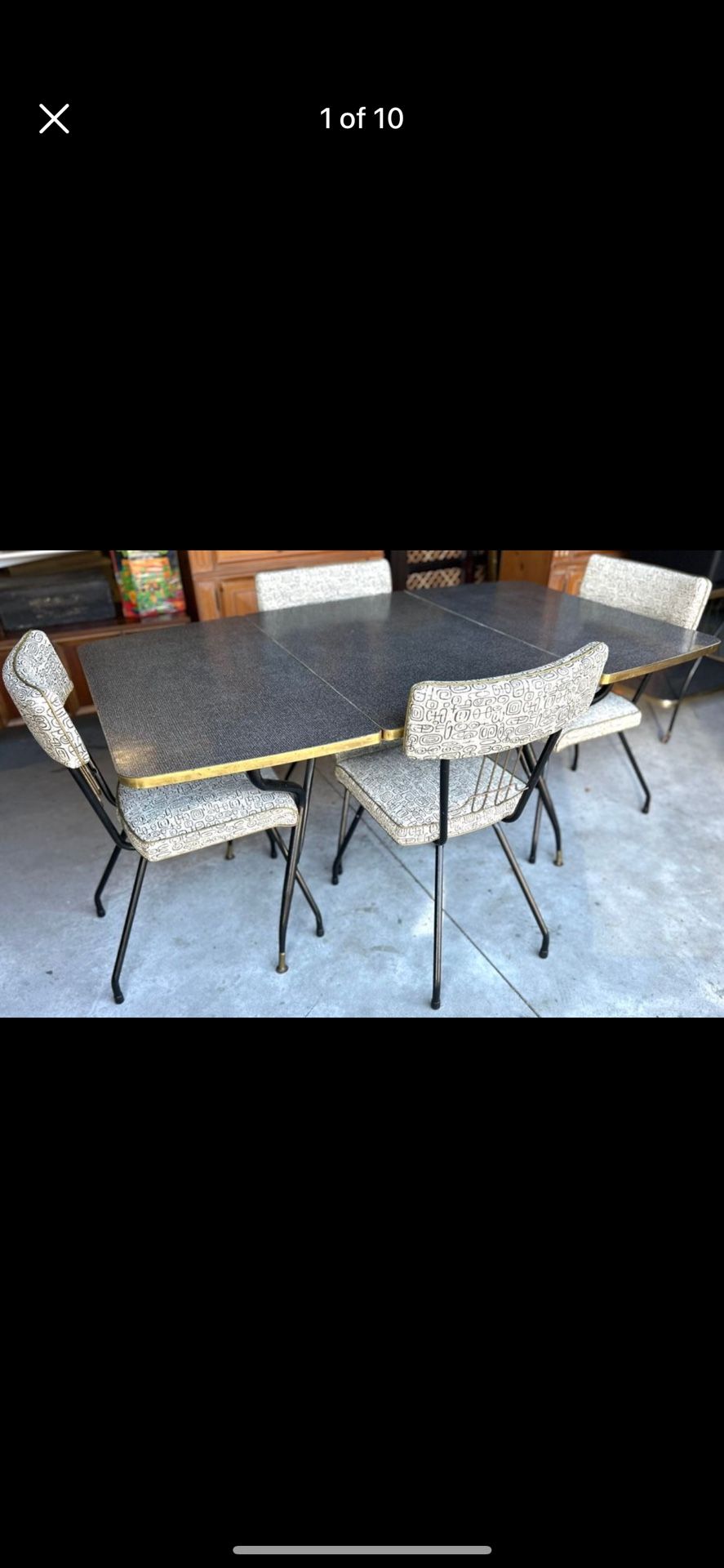Vintage Mid Century Modern The Howell Co. Drop Leaf Table & 4 Chairs