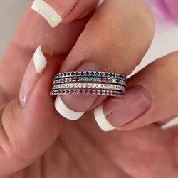 Brand New Sterling Silver 925 Half Eternity Bands 