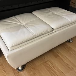 White Ottoman With Storage