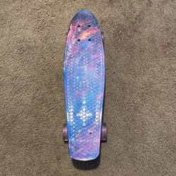 Merkapa Purple Galaxy Penny Board With LED Wheels 
