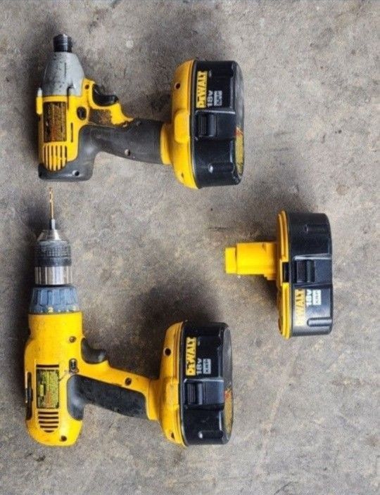 Dewalt Drill And Impact Driver Plus 3 Batteries And 2 chargers