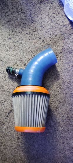 Cold Air Intake Filter with Blue Silicone Elbow