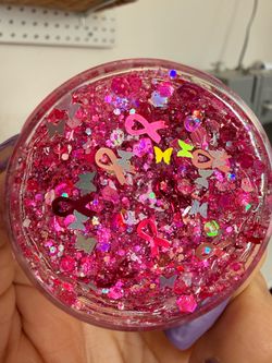 Pink cancer glitter fel
