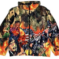 Justice League Army Superman Jacket Windbreaker Tango Hotel Men’s medium & Large New $98