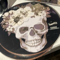Halloween Skeleton, Skull Face, Black And Gold Table Placemats Cork Wall Art Tableware 