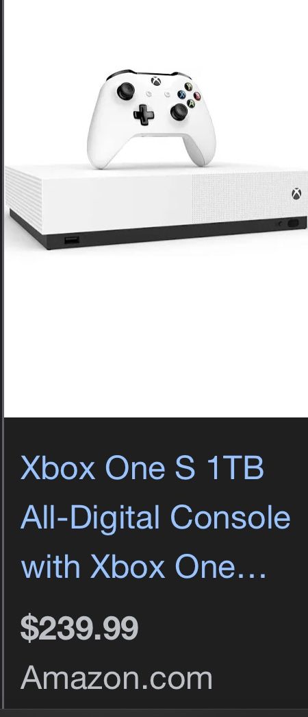 Xbox One S 1tb Digital Edition TRADE Only