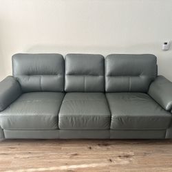  Leather Sofa in Metal Gray 89W 36D 35H