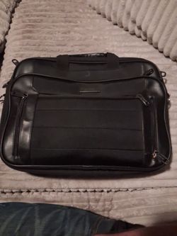Black Leather Briefcase Laptop Bag