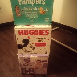 Diapers -pampers,Parents Choice,Huggies(Size3&N)
