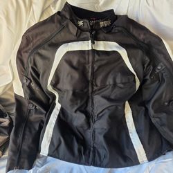 Gargoyle Men's XL/46 Armored Mesh Full Zip Lined Biker Motorcycle Jacket BLACK