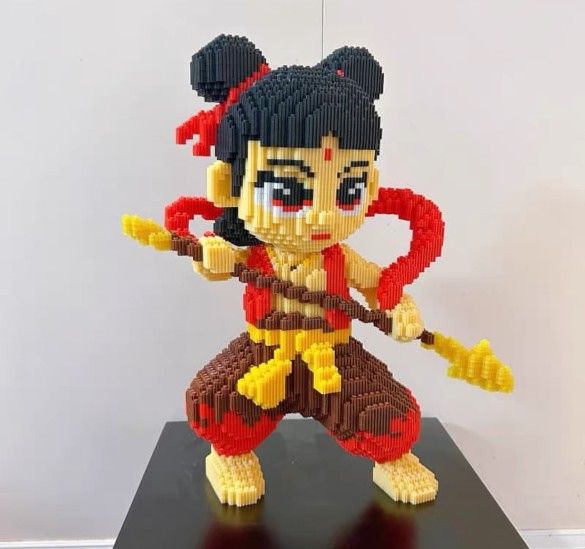 Nezha: The Devil Boy Conquers the Sea Ao Bing is suitable for LEGO building blocks to assemble educational toys three-dimensional puzzle ornaments