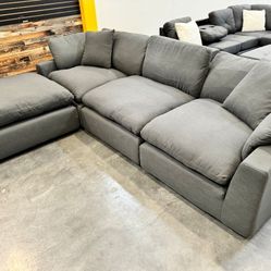 Dark Gray Sofa w/ Ottoman 👍90 days FREE FINANCING ❗