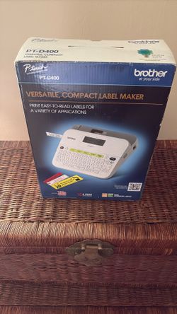 BROTHER P-TOUCH LABEL MAKER PT-D400 NO AC ADAPTOR TESTED WORKS BATTERY POWERED