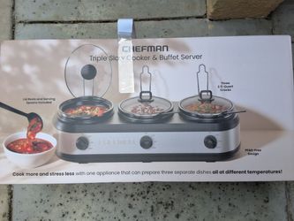 Triple slow cooker and buffet server