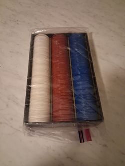 Red..white and blue poker chips. $10.