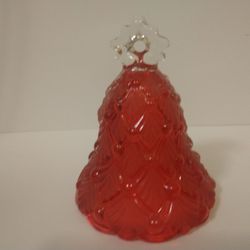 Antique Red Art  Glass Christmas Tree Bell