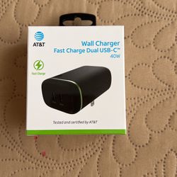 AT&T Dual Port 40W Power Delivery Wall Charger (USB-C) Black