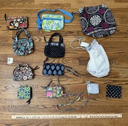 Lot Of 12 Vera Bradley Items Bags Purse Etc