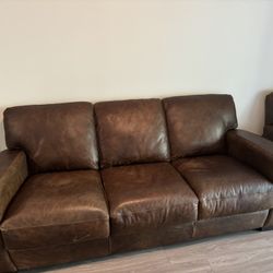 Brown Leather Couch Set