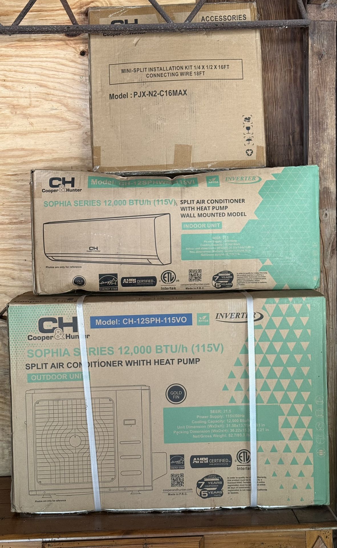 Brand New Cooper & Hunter Sophia Series 12,000 BTU Mini-Split AC & Heat Pump (w/ Installation Kit)