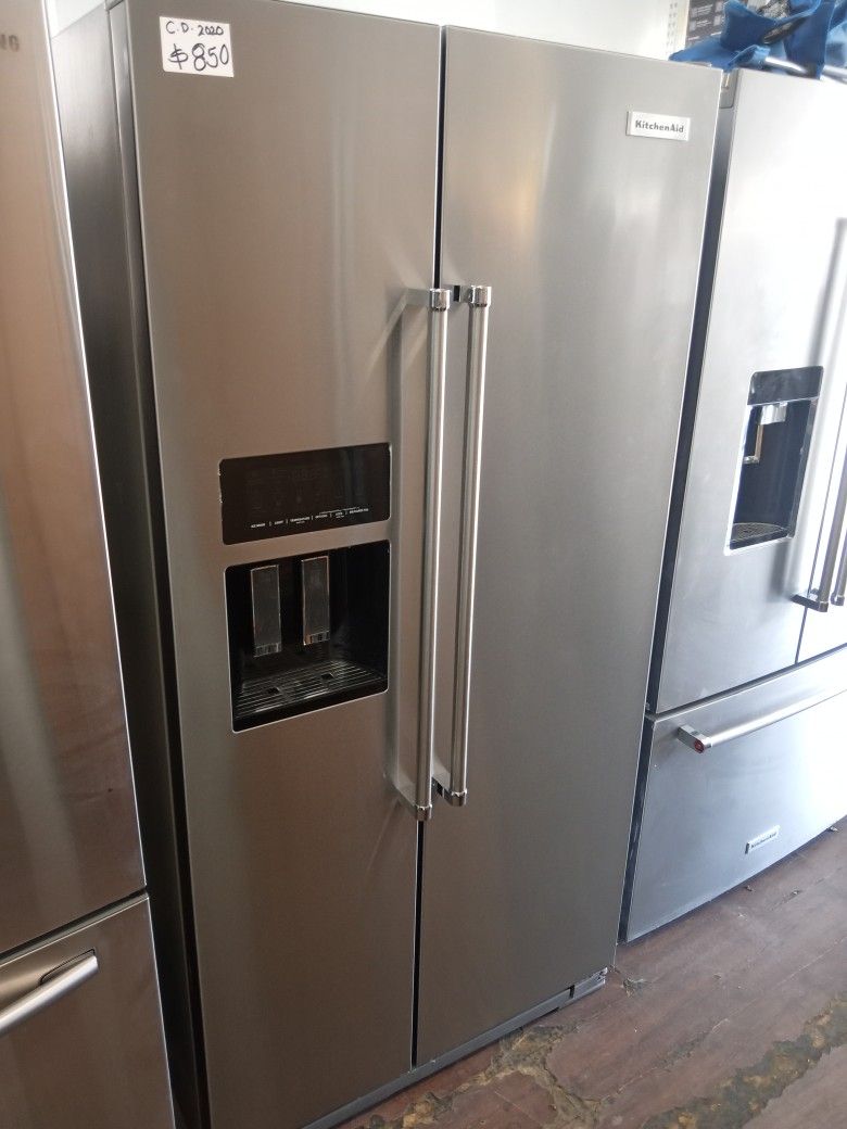 2020 Kitchen Aid Side By Side Stainless Steel Refrigerator 36" 