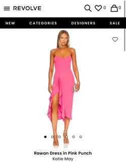 Katie May pink strapless ruffle cocktail dress